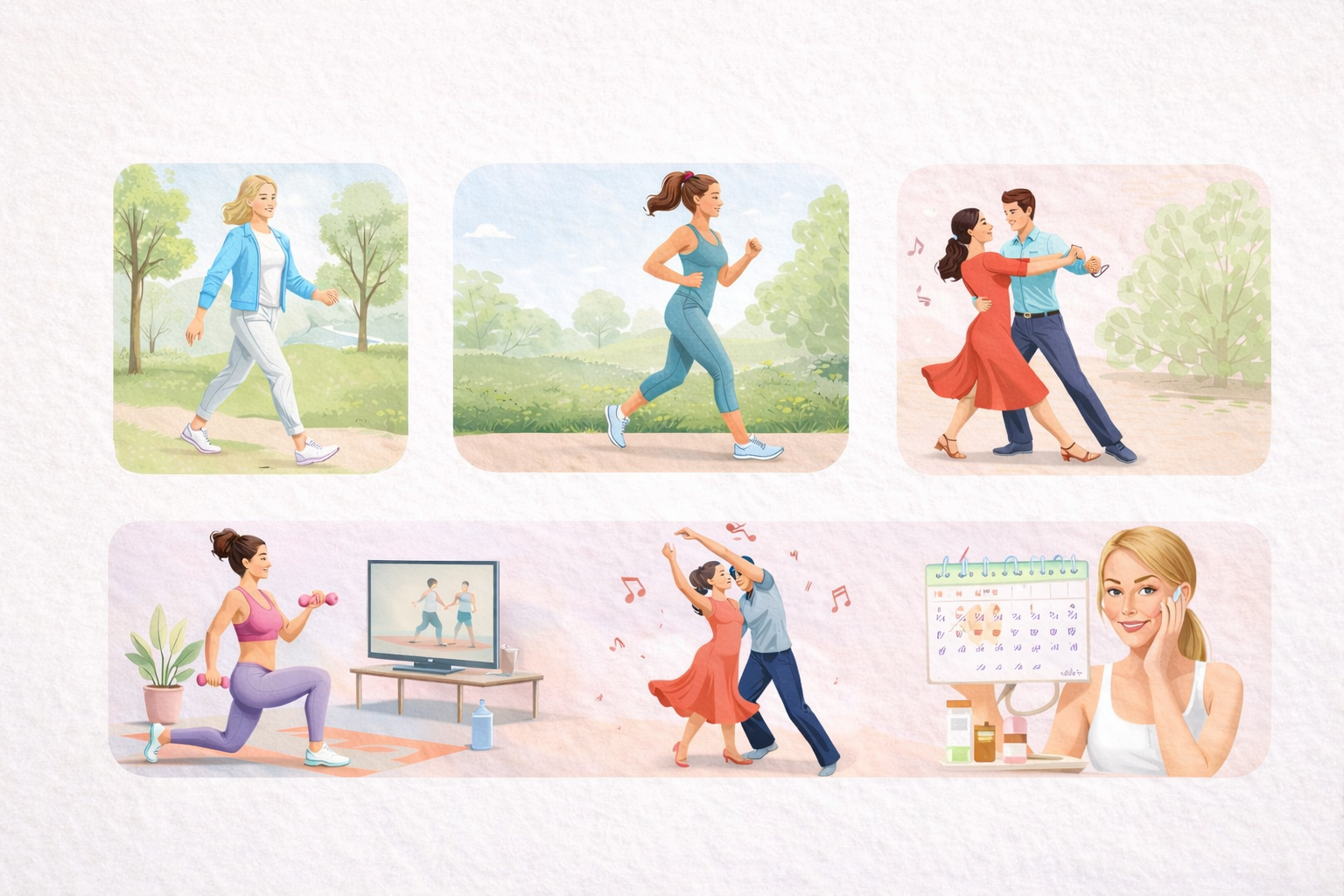 Фізичні навантаження для підтримки гормональний баланс і краси – прогулянки, йога, легкий біг, танці, домашні тренування, cycle syncing skincare.