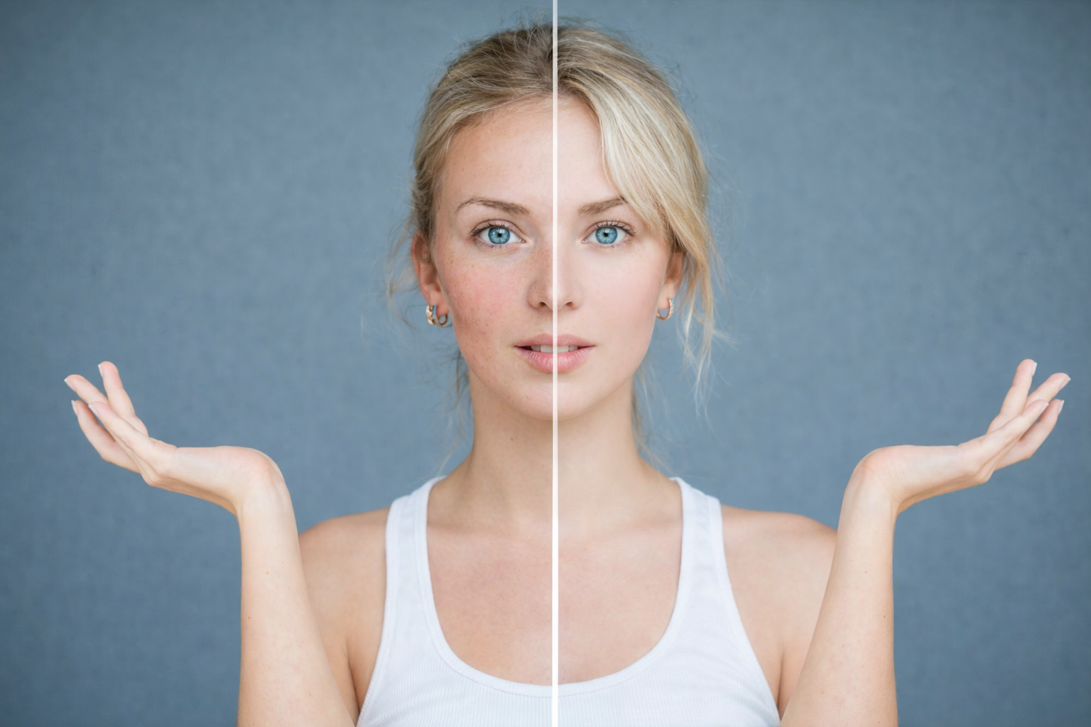 Порівняння стану шкіри до та після догляду по фазах циклу