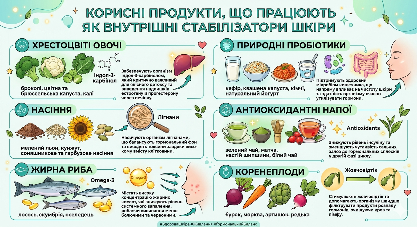 Що їсти аби прибрати прищі в другій половині циклу