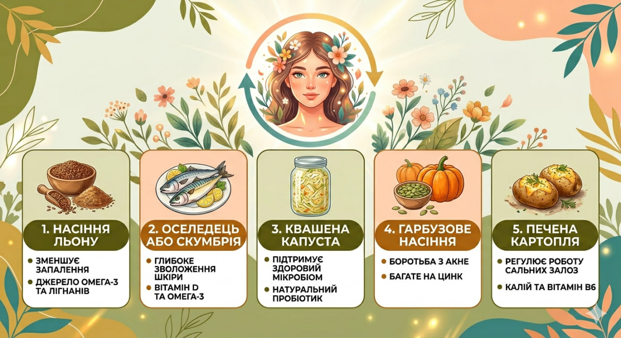 Найкращі продукти для стабілізації гормонів та краси шкіри